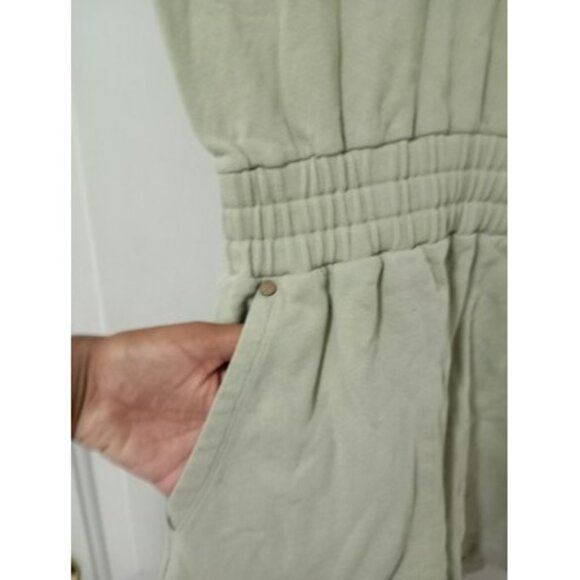 Intermix Hooded Romper Size P Green  With Drawstring Waist & Short Sleeves - Picture 8 of 13